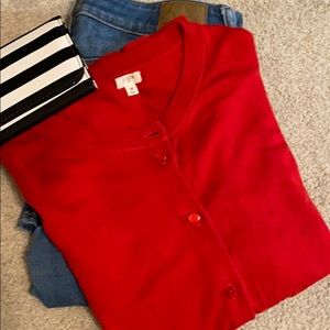J.CREW red cardigan size medium.